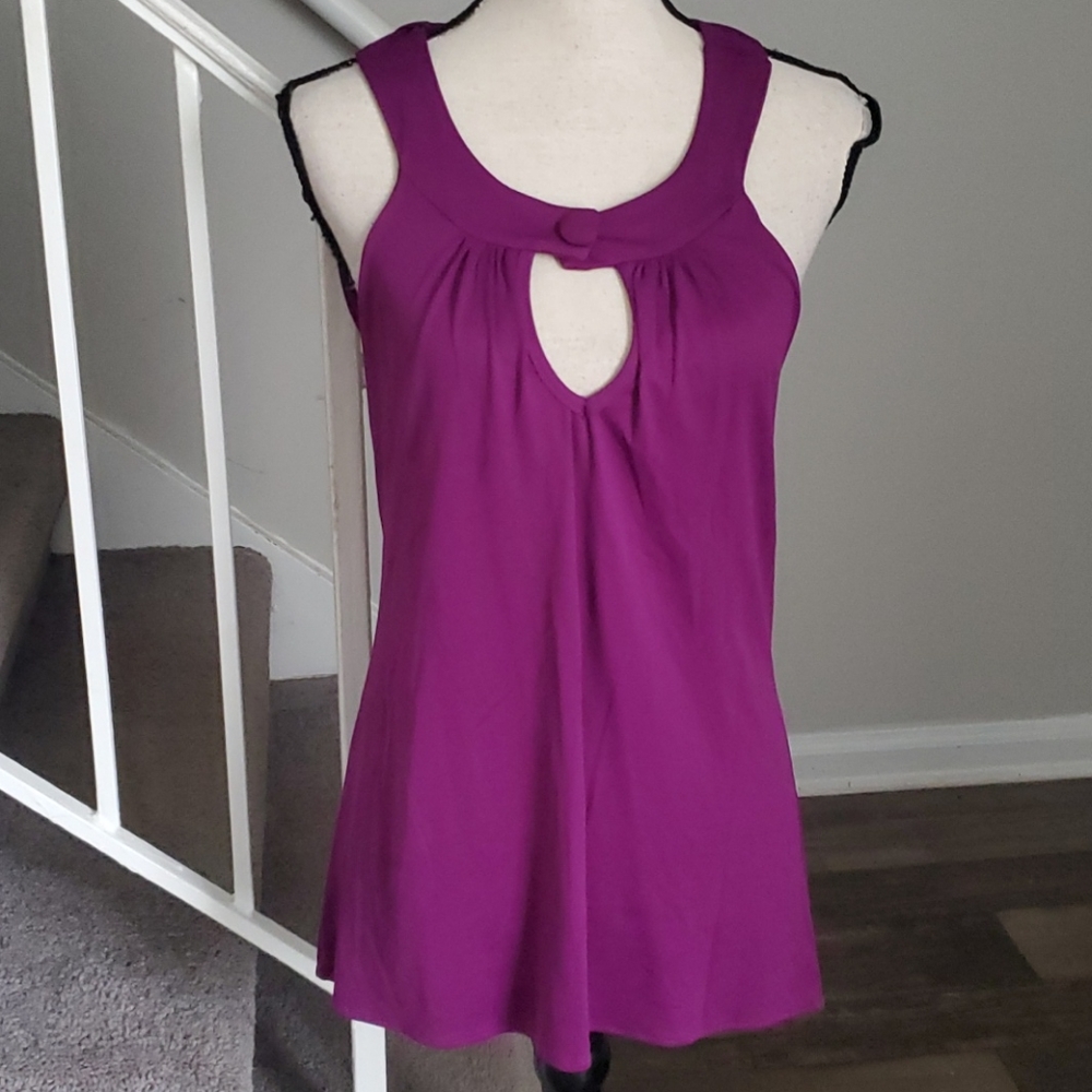 La Befana Open Back Longline Halter Tank Magenta